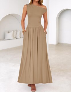 Foto 2 | Foto 2 | Vestido Largo Zesica Summer 2025 Con Un Solo Hombro Casual Para Mujer - Venta Internacional.