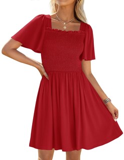 Foto 1 | Foto 1 | Vestido Zesica 2025, Casual, De Verano, Con Mangas Onduladas Para Mujer - Venta Internacional.
