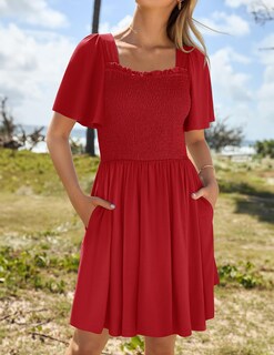 Foto 2 | Foto 2 | Vestido Zesica 2025, Casual, De Verano, Con Mangas Onduladas Para Mujer - Venta Internacional.