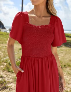 Foto 3 | Foto 3 | Vestido Zesica 2025, Casual, De Verano, Con Mangas Onduladas Para Mujer - Venta Internacional.