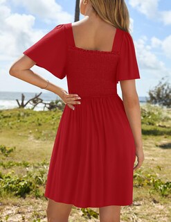 Foto 4 | Foto 4 | Vestido Zesica 2025, Casual, De Verano, Con Mangas Onduladas Para Mujer - Venta Internacional.
