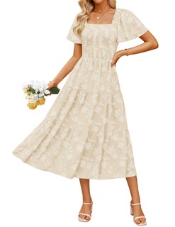 Foto 1 | Foto 1 | Vestido Zesica para Mujer Estilo Bohemio Floral Midi Albaricoque - Venta Internacional