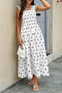 Foto 7 | Foto 7 | Vestido Largo Ecowish De Verano Sin Mangas Con Cuello Cuadrado Blanco Xl - Venta Internacional.