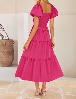 Foto 4 | Foto 4 | Vestido Zesica 2025 Para Mujer, Estilo Bohemio, Bordado, Vacaciones, Rosa, Talla S - Venta Internacional.