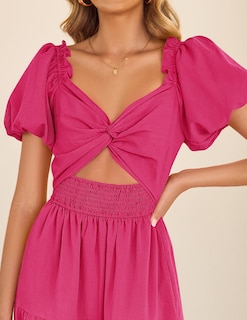 Foto 5 | Foto 5 | Vestido Zesica 2025 Para Mujer, Estilo Bohemio, Bordado, Vacaciones, Rosa, Talla S - Venta Internacional.