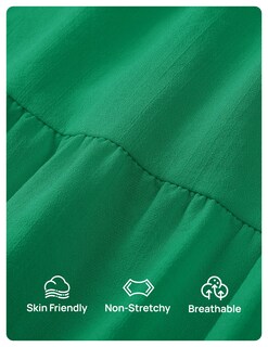 Foto 7 | Foto 7 | Vestido Zesica 2025 Para Mujer, Estilo Bohemio, Fruncido, Verde, De Vacaciones, Talla L - Venta Internacional.