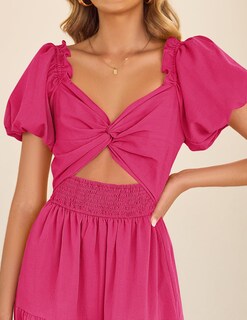 Foto 5 | Foto 5 | Vestido Zesica 2025, Estilo Bohemio, Bordado, Rosa De Vacaciones, Talla L - Venta Internacional.