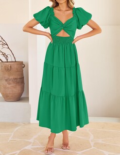 Foto 3 | Foto 3 | Vestido Zesica 2025 Boho Smocked Vacation Green Para Mujer - Venta Internacional.