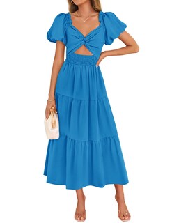Foto 1 | Foto 1 | Vestido Zesica 2025 Para Mujer, Estilo Bohemio, Manga Corta, Color Cobalto - Venta Internacional.