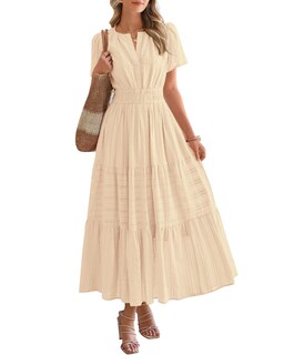 Foto 1 | Foto 1 | Vestido Casual Btfbm De Verano 2025 Con Cuello En V Y Manga Corta Para Mujer - Venta Internacional.