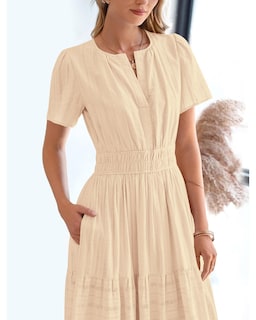 Foto 7 | Foto 7 | Vestido Casual Btfbm De Verano 2025 Con Cuello En V Y Manga Corta Para Mujer - Venta Internacional.
