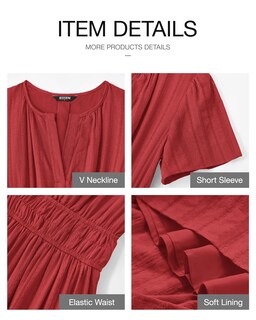 Foto 4 | Foto 4 | Vestido Casual Btfbm Para Mujer, Verano 2025, Cuello En V, Maxi Con Bolsillos - Venta Internacional.