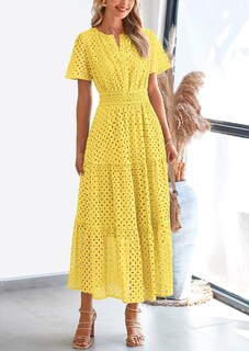 Foto 7 | Foto 7 | Vestido Largo Prettygarden 2025 De Verano Con Cuello En V Y Ojales Para Mujer - Venta Internacional.