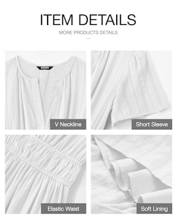 Foto 4 | Foto 4 | Vestido Casual Btfbm Para Mujer, Verano 2025, Cuello En V Y Cintura Elástica - Venta Internacional.