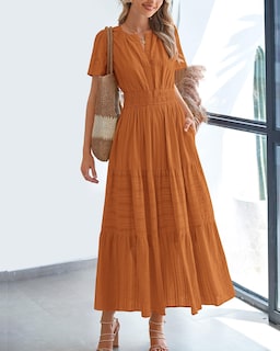 Foto 2 | Foto 2 | Vestido Casual Btfbm Para Mujer, Verano 2025, Cuello En V, Maxi Con Bolsillos - Venta Internacional.