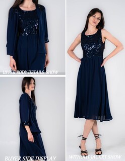 Foto 2 | Foto 2 | Vestido Grace Karin Para La Madre De La Novia, Lentejuelas, Azul Marino, S - Venta Internacional.