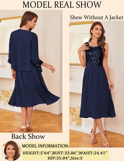 Foto 3 | Foto 3 | Vestido Grace Karin Para La Madre De La Novia, Lentejuelas, Azul Marino, S - Venta Internacional.