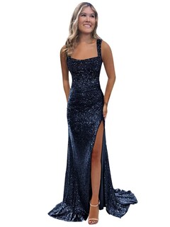 Foto 1 | Foto 1 | Vestido De Fiesta Bolensye 2025 Con Lentejuelas En Forma De Sirena, Azul Marino, Talla 4 - Venta Internacional.