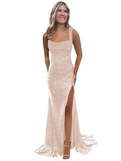 Foto 1 | Foto 1 | Vestido De Fiesta Bolensye, Largo, Con Lentejuelas En Oro Rosa Y Abertura, Talla 6, Para Mujer - Venta Internacional.