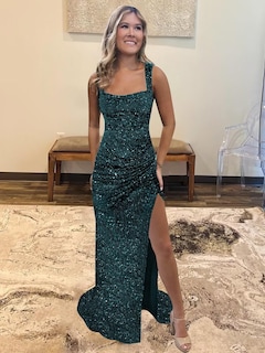 Foto 3 | Foto 3 | Vestido De Fiesta Bolensye 2025 Con Lentejuelas Verde Esmeralda Para Mujer - Venta Internacional.