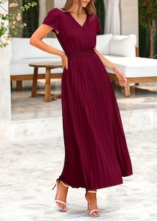 Foto 5 | Foto 5 | Vestido Largo Prettygarden Para Mujer, Cuello En V, Volantes Y Manga Corta - Venta Internacional.