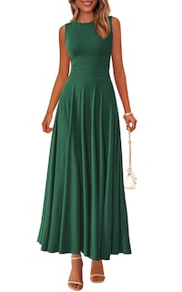 Foto 1 | Foto 1 | Vestido Prettygarden Para Mujer, Primavera 2025, Sin Mangas, Maxi, Verde Oscuro - Venta Internacional.