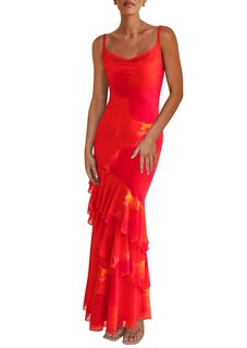 Foto 1 | Foto 1 | Vestido Largo Prettygarden 2025 Con Estampado Floral Escalonado De Verano Para Mujer - Venta Internacional.