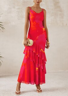 Foto 3 | Foto 3 | Vestido Largo Prettygarden 2025 Con Estampado Floral Escalonado De Verano Para Mujer - Venta Internacional.
