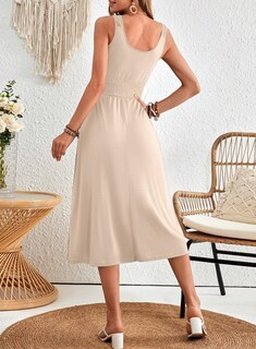 Foto 2 | Foto 2 | Vestido Largo Dokotoo Sin Mangas Con Botones Y Cintura Fruncida - Venta Internacional.