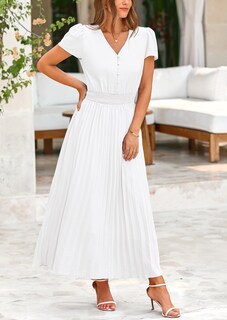 Foto 5 | Foto 5 | Vestido Largo Prettygarden Verano 2025, Moderno, Cuello En V, Con Volantes - Venta Internacional.