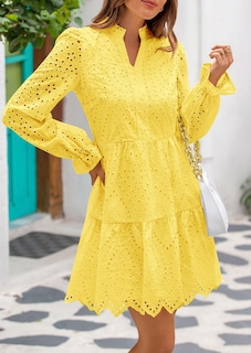 Foto 3 | Foto 3 | Vestido Prettygarden Para Mujer, Primavera 2025, Manga Larga, Cuello En V - Venta Internacional.