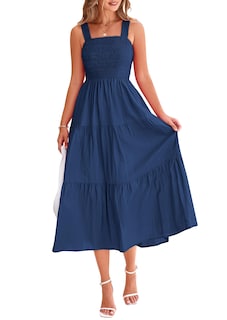 Foto 1 | Foto 1 | Vestido Prettygarden Para Mujer, A Media Pierna, Color Azul Oscuro, Talla Xxl - Venta Internacional.