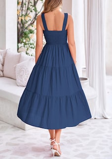 Foto 2 | Foto 2 | Vestido Prettygarden Para Mujer, A Media Pierna, Color Azul Oscuro, Talla Xxl - Venta Internacional.