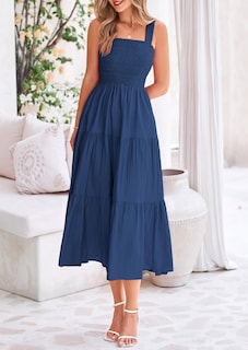 Foto 3 | Foto 3 | Vestido Prettygarden Para Mujer, A Media Pierna, Color Azul Oscuro, Talla Xxl - Venta Internacional.