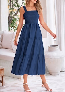 Foto 4 | Foto 4 | Vestido Prettygarden Para Mujer, A Media Pierna, Color Azul Oscuro, Talla Xxl - Venta Internacional.