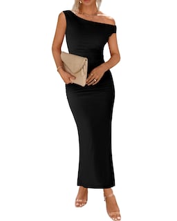Foto 1 | Foto 1 | Vestido Largo Btfbm Para Mujer, Verano 2025, Con Abertura Fruncida En Un Solo Hombro - Venta Internacional.