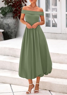 Foto 3 | Foto 3 | Vestido Prettygarden Para Mujer, De Verano, Con Hombros Descubiertos, Línea A, Verde - Venta Internacional.