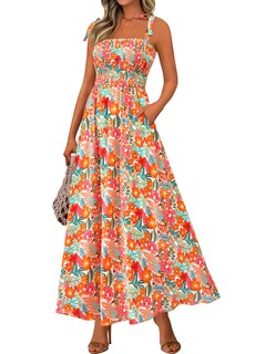 Foto 1 | Foto 1 | Vestido De Verano Prettygarden Maxi Floral Sin Mangas Para Mujer - Venta Internacional.