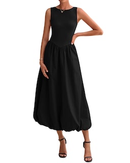 Foto 1 | Foto 1 | Vestido Btfbm Para Mujer 2025, Casual, Sin Mangas, Midi, Negro - Venta Internacional.