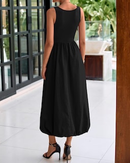 Foto 3 | Foto 3 | Vestido Btfbm Para Mujer 2025, Casual, Sin Mangas, Midi, Negro - Venta Internacional.