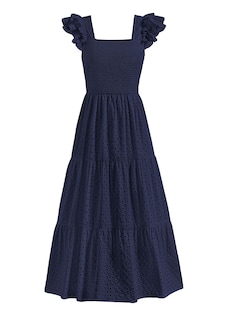 Foto 1 | Foto 1 | Vestido Largo Prettygarden Para Mujer Con Cuello Cuadrado Y Ojales, Azul Marino - Venta Internacional.