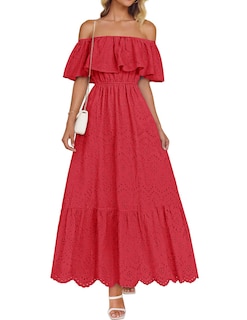 Foto 1 | Foto 1 | Vestido Zesica A Media Pierna Con Volantes Y Hombros Descubiertos Para Verano 2025 - Venta Internacional.
