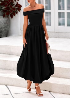 Foto 4 | Foto 4 | Vestido Prettygarden De Verano Para Mujer Con Hombros Descubiertos, Negro, Línea A - Venta Internacional.