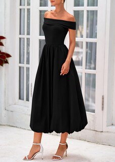 Foto 7 | Foto 7 | Vestido Prettygarden De Verano Para Mujer Con Hombros Descubiertos, Negro, Línea A - Venta Internacional.