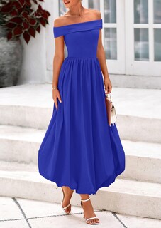 Foto 4 | Foto 4 | Vestido Prettygarden Para Mujer, De Verano, Con Hombros Descubiertos, Azul Real - Venta Internacional.