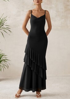 Foto 3 | Foto 3 | Vestido Largo Prettygarden 2025, Verano, Estampado Floral Escalonado, Negro, Talla M - Venta Internacional.