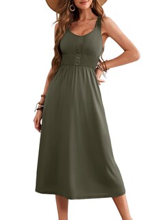 Foto 1 | Foto 1 | Vestido Dokotoo Beach Vacation, Sin Mangas, Estilo Swing, Midi, Verde, Xxl - Venta Internacional.