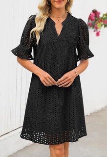 Foto 2 | Foto 2 | Minivestido Merokeety 2025 De Verano De Manga Corta Con Cuello En V Para Mujer - Venta Internacional.