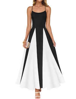 Foto 1 | Foto 1 | Vestido Largo Zesica 2025, Verano, Sin Mangas, Color Block Black - Venta Internacional.