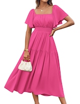 Vestido Largo Grace Karin Elegante De Manga Corta Para Mujer Rose S - Venta Internacional.